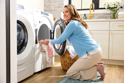 Woman Doing Laundry- High End Residential Lifestyle Photoshoot