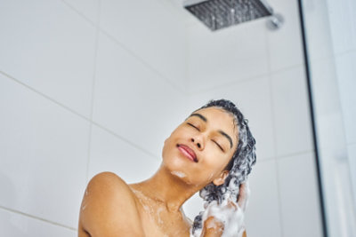 woman washing hair